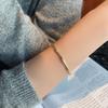 Pulsera Europea y Americana Transfronteriza Nueva Semiabierta de Bambú Nicho de Alta Gama Pulsera de Verano Temperamento Femenino Combinable Pulsera de Moda