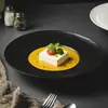 Sombrero de Paja Arena Movediza Plato de Cerámica, Plato para Servir, Plato para Ensalada de Pasta, Plato Hondo para Sopa, Vajilla de Restaurante Club de Alta Gama