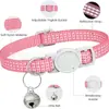 Collar Reflectante de Seda para Gato Compañero con Cascabel Esmerilado Collar para Perro Gato Cara de Gato Hebilla de Seguridad Anti-asfixia Collar