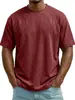 Camiseta de Trabajo de Manga Corta Estilo Europeo y Americano para Hombre 2026 Verano Casual Japonés Top Juventud Simple Moderno Holgado Cuello Redondo