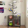 Estante de Armazenamento para Basquete para Uso Doméstico na Sala de Estar, de Chão, Estante Móvel para Armazenamento de Bolas, Estante de Armazenamento para Equipamentos Esportivos Infantis