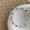Pulsera de Gomitas de Arcoíris Moda Femenina Distintiva Creativa Coche Flor Tubo Redondo Pulsera Macaron Ins Nicho Pulsera Combinable