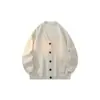 Suéter cárdigan de cuello en V para hombre, otoño e invierno, estilo retro japonés, casual y moderno, chaqueta de punto elegante y holgada