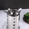 Porta Palillos de Acero Inoxidable Agujeros de Manzana Cuchillo y Tenedor Caja de Almacenamiento de Pajitas Cubo para Palillos Caja de Almacenamiento para Escurrir Cocina de Acero Inoxidable