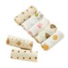 Toalla de Bebé de Crepé de Cuatro Capas, Toalla Facial y de Baño para Bebé, Toalla Cuadrada Pequeña de Gasa con Borde Ribeteado, Colgable