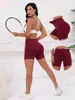 Pantalones Cortos de Yoga para Mujer Transfronterizos Alta Elasticidad Ajustados Fitness Entrenamiento Running Ciclismo Bolsillo Deportivo Pantalones de Tres Partes WA141