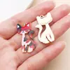 10 estilos de 30x18 mm esmalte con estampado de dibujos animados gatito lindo aleación colgantes DIY accesorios de joyería creativa