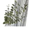 Hojas de Eucalipto Simuladas de 5 Puntas, Hojas de Dinero, Arte Floral Decorativo, Decoración para Bodas y Hogar, Adornos de Plantas Verdes, Flores Falsas para Fotografía