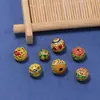 Estilo Antiguo Esmalte Azul Quemado Calado Redondo Cuentas de Transferencia Sueltas para Joyería Hecha a Mano DIY Accesorios Hebilla de Ropa Accesorios