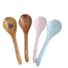 Esmalte de Color Retro Cuchara Curva Doble Cuchara de Cerámica Cuchara Curva Vajilla Creativa Cuchara Grande para Sopa Cuchara Blanca Pura para Sopa del Hogar