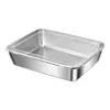 Caja de Almacenamiento Rectangular Engrosada de Acero Inoxidable con Tapa, Bandeja para Toallas, Plato Compartimentado para Barbacoa Doméstico, Plato de Comida, Transfronterizo