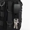 Clip de cinturón negro cuadrado simple para hombre personalizado con llavero retráctil automático anti-pérdida