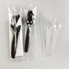 Juego de vajilla desechable de plástico grueso con cuchillo, tenedor y cuchara, cuchillo occidental para carne personalizado, tenedor de fruta, cuchara con embalaje separado