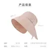 Sombrero de Pescador con Protección Solar de Verano para Mujer Estilo Coreano Versátil Protección Facial Sombrero de Cubeta Protección Solar para Perímetro Craneal Grande Ligero Sombrero de Sol con Flores