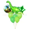 Chapéu de Aniversário de Dinossauro T-Rex com Coroa de Desenho Animado Transfronteiriço Conjunto de Balões de Folha de Alumínio de Dragão Fofo Venda por Atacado