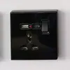 Interruptor de Pared para Hogar de Vidrio Templado Interruptor para Hotel Boutique Plata Estrella Enchufe USB Panel de Interruptores de Comercio Exterior