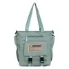 Mochila Escolar Sencilla Bolso de Lona Estilo Ropa de Trabajo para Mujer Bolso Cruzado Deportivo Gran Capacidad Bolso de Hombro para Niños Estudiante Mensajero de Clase