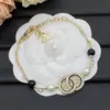 Pulsera de Resina con Doble C Incrustada de Diamantes, Estilo Nuevo Transfronterizo Europeo y Americano Chanel Versión de Alta Gama para Mujer, Sensación de Alta Gama, Foto Real, Pulsera al por Mayor