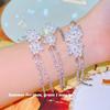 Libro Rojo Caperucita Recomendar Joyería de Alto Montaje Super Hada Flor Cadena de Diamante Conjunto Lleno de Diamante Flor Borla Pendientes Conjunto