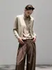 Nova camisa outonal estilo retro americano old money com retalhos, cardigã de tricô solto falso duas peças para mulheres