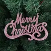 Enfeites de sinal de letras de Feliz Natal, Suprimentos para decoração de árvore de Natal, Pingentes de sinal de letras com glitter de Natal, exclusivamente para vendas transfronteiriças