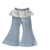Pantalones acampanados elegantes para niña con estampado de limón, nuevo estilo de otoño para bebé niña, versión coreana, pantalones largos de encaje, para primavera y otoño, pantalones de chándal versátiles