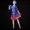 Nova Roupa Miao Li Feminina Yi Tujia Roupa de Dança Saia Plissada Traje de Minoria de Yunnan