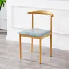 Silla de Comedor Hierro Forjado Respaldo de Cuerno Silla Moderna Simple Creativa Taburete Hogar Celebridad de Internet Ocio Café Restaurante Mesa y Sillas