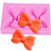 Molde de silicona con forma de lazo para fondant, pastel de chocolate, molde decorativo de arcilla ultraligero