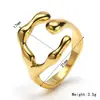 Anillo geométrico de acero de titanio de diseño de nicho estilo ins moderno y elegante para mujer, anillo de alta calidad que no se decolora, venta al por mayor