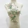 Tela Bordada con Encaje y Base de Malla Pegatinas de Tela Calcomanías para Vestido de Novia Parche de Tela Bordada Parche Decorativo S22