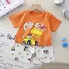 Novo Conjunto de Manga Curta Infantil Meninos Algodão Puro Shorts de Verão Comércio Exterior Meninas Camiseta Roupas Vestuário Infantil Conjunto de Duas Peças
