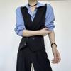 Estilo Neutro Traje Elegante Cuello Solapa Chaleco Casual para Hombres y Mujeres Estilo Británico Gama Alta Solapa de Pistola Chaleco Chaleco Chaqueta