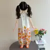 Conjunto de Verano para Niñas con Dibujos Animados y Pedrería sin Mangas Verano 2026 Nuevo Elegante Informal Conjunto de Verano Pantalones Anti-Mosquitos Conjunto de Dos Piezas