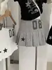 Kekezoon Estilo Preppy Falda Plisada de Cintura Alta Línea A Adelgazante Versátil Casual Corta Anti-Exposición para Mujer 7819