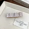 Grampo de Cabelo Retrô Coreano de Acetato com Pérolas Presilha Bico de Pato Moda Franja Lateral Acessório de Cabelo Adorno de Cabeça