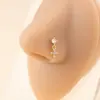 Stud de Nariz de Barra en L Cruzada Europea y Americana Transfronterizo Microincrustado con Circonita Moda Joyería para Nariz de Piercing de Comercio Exterior Pendientes Frescos de Personalidad Tendencia