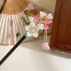 Horquilla con borla de estilo antiguo para mujer, horquilla de alta gama de estilo chino, horquilla de ébano negro, accesorio para el cabello moderno y sencillo
