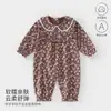 Ropa de Bebé de Algodón Puro Clase A para Primavera y Otoño, Mameluco para Recién Nacido con Cuello Peter Pan, Mono de Manga Larga