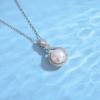 Nuevo collar con colgante de perla de plata esterlina s925 transfronterizo para mujer, cadena de clavícula con forma de gota de agua geométrica retro, accesorios de soporte vacío DIY