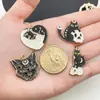 Halloween Transfronteiriço Gato Preto Caveira Esmalte Liga Liga Acessórios de Joias Brincos DIY Colar Chaveiro Pingente Charme