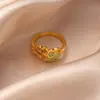 Anillo de Estilo Chino de Alta Gama para Disfraz Antiguo Cheongsam Anillo de Moda con Galvanoplastia de Colores Joyería de Flor Rosa Crepuscular para Mujeres