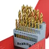 Juego de 25 Brocas para Madera de Acero Rápido de Tres Puntas 1-13mm Taladro Eléctrico Broca para Madera Recubierta de Titanio para Madera Maciza y Madera Dura