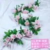 Enredadera de rosas artificiales, enredadera de flores falsas, cubierta para tubería de aire acondicionado, decoración de techo para sala de estar, enredadera de plástico, planta trepadora