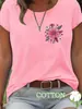 Aliexpress Transfronterizo Jit Venta al por Mayor 2026 Nueva Camiseta Casual de Moda Floral Colorida 2D Cuello Redondo Manga Corta Algodón Puro