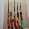 Conjunto de Vara de Pesca no Gelo com Passadores Grandes, Vara de Bote, Vara Pequena para Pesca Marítima, Molinete para Pesca no Gelo, Vara de Pesca de Inverno com Ponta Sólida Macia, Vara de Pesca no Gelo