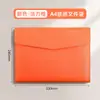 Bolsa de documentos tipo couro A4, grande capacidade, logotipo personalizável, envelope de negócios portátil, bolsa de armazenamento de documentos tipo botão de pressão