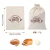 En stock Tela de Algodón Bolsa de Pan con Cordón Reutilizable Bolsa de Pan con Cordón Empaque de Masa Plana Bolsa de Paquete de Algodón y Lino