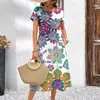 Impresión Digital 3D Ropa de Verano para Mujer Moda Étnica Manga Corta Manga Corta Manga Corta Vacaciones Belleza Elegante Casual Estilo de Comercio Exterior