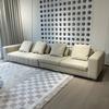 Sofá Teclas de Piano Estilo Italiano Minimalista Sala de Estar Pasillo Horizontal Muebles de Villa Apartamento Grande Sofá de Cuero de Lujo Especial de Forma